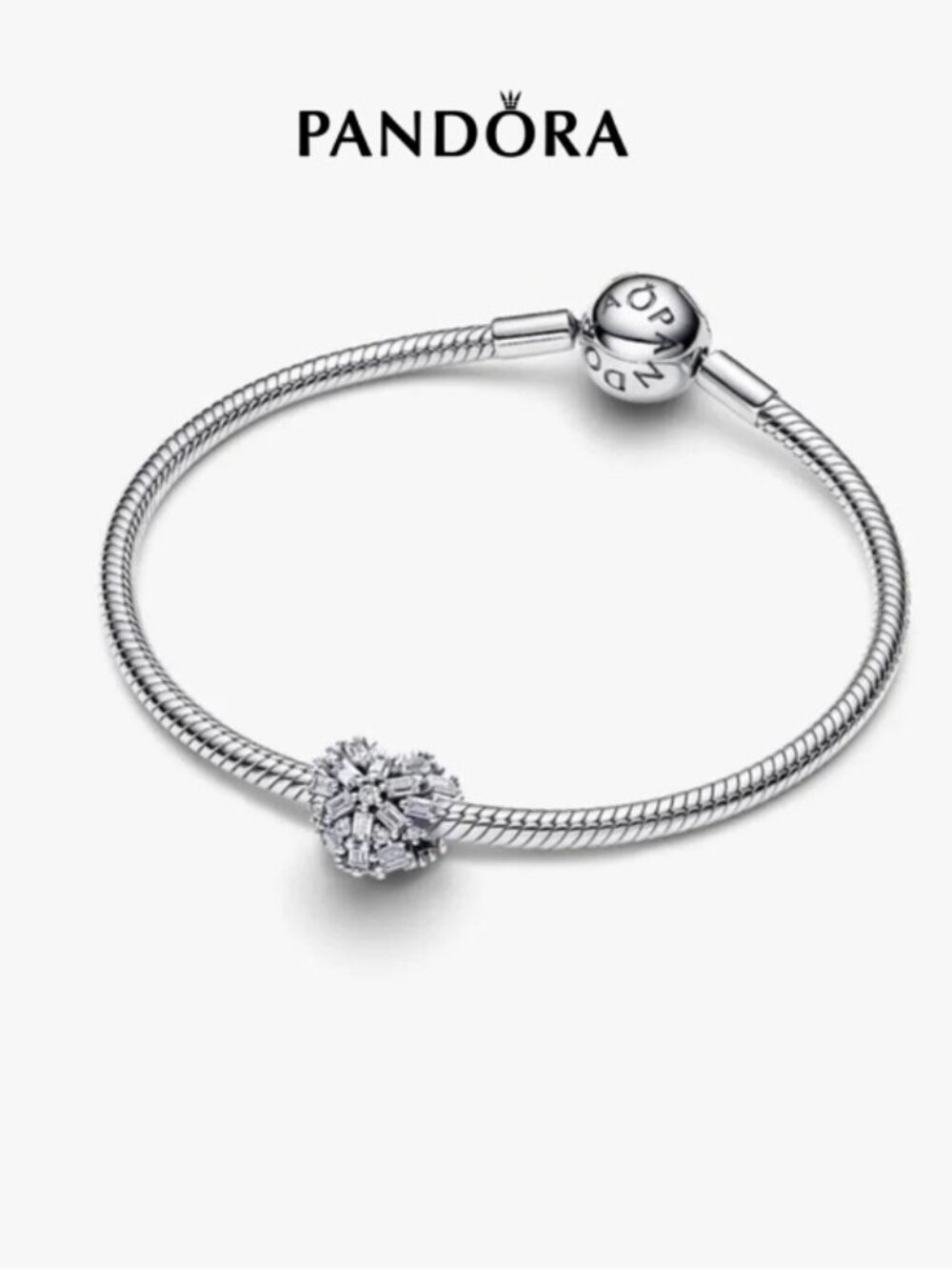 Pandora Sterling Silver Snowflake Cluster Charm Bracelet - Silver